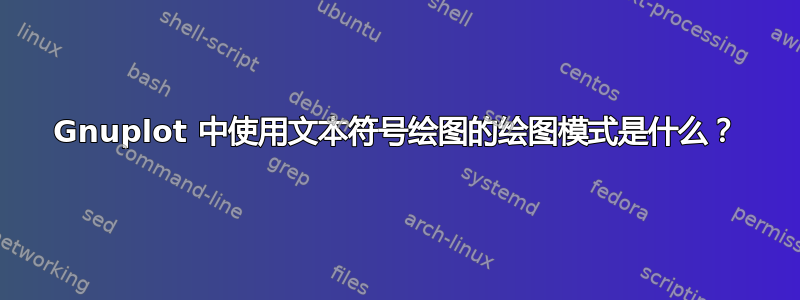 Gnuplot 中使用文本符号绘图的绘图模式是什么？