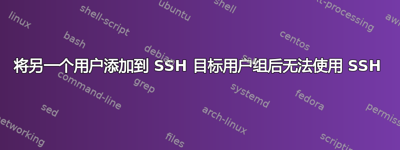 将另一个用户添加到 SSH 目标用户组后无法使用 SSH