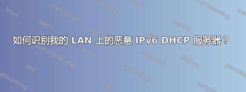 如何识别我的 LAN 上的恶意 IPv6 DHCP 服务器？