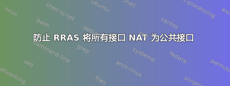 防止 RRAS 将所有接口 NAT 为公共接口