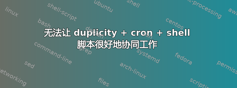 无法让 duplicity + cron + shell 脚本很好地协同工作