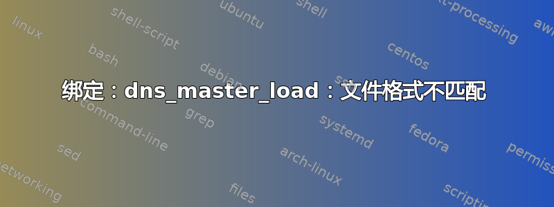 绑定：dns_master_load：文件格式不匹配