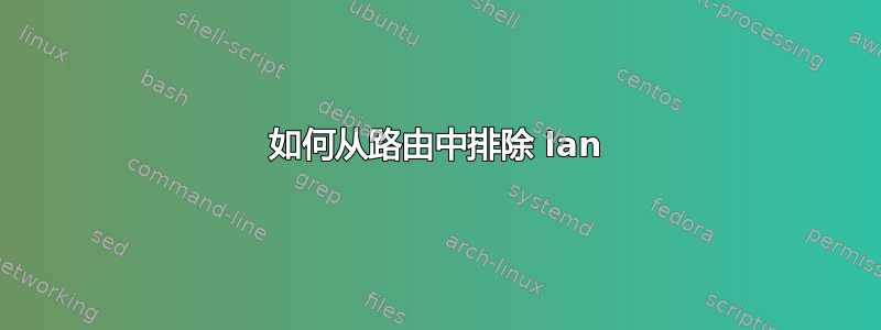 如何从路由中排除 lan