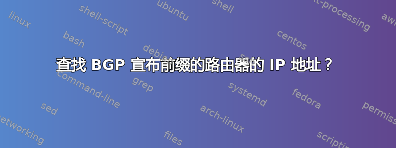 查找 BGP 宣布前缀的路由器的 IP 地址？