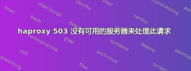 haproxy 503 没有可用的服务器来处理此请求