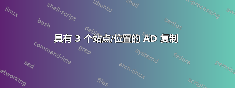 具有 3 个站点/位置的 AD 复制