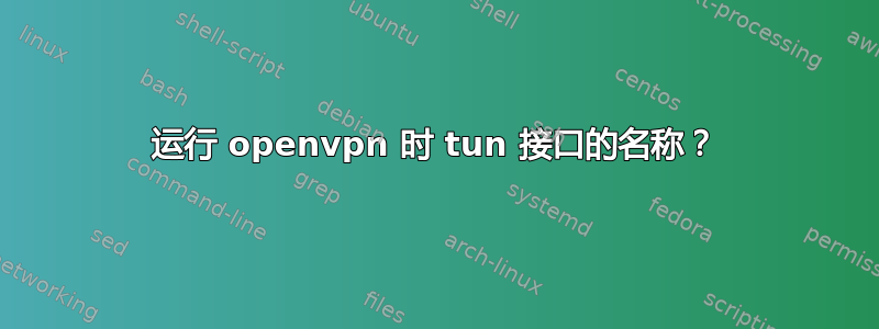 运行 openvpn 时 tun 接口的名称？