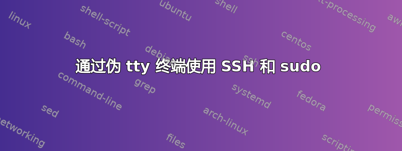 通过伪 tty 终端使用 SSH 和 sudo