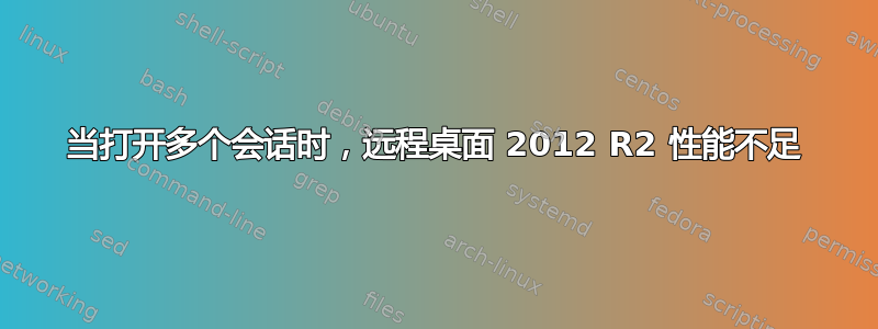 当打开多个会话时，远程桌面 2012 R2 性能不足