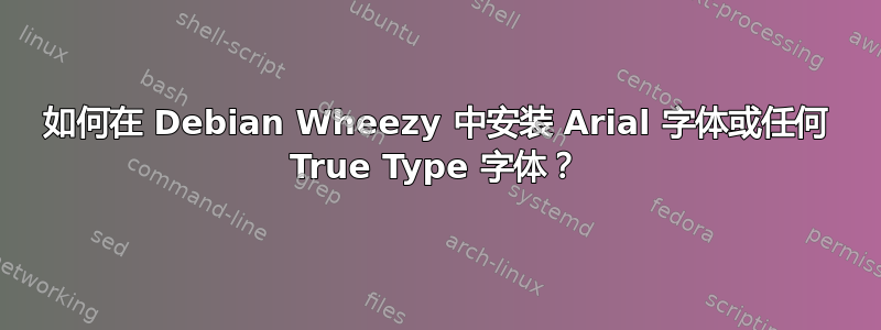 如何在 Debian Wheezy 中安装 Arial 字体或任何 True Type 字体？