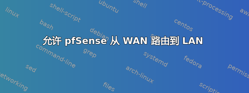 允许 pfSense 从 WAN 路由到 LAN