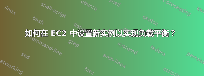 如何在 EC2 中设置新实例以实现负载平衡？