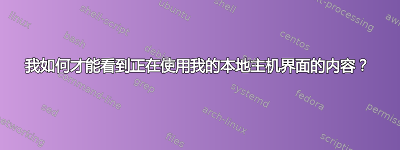 我如何才能看到正在使用我的本地主机界面的内容？