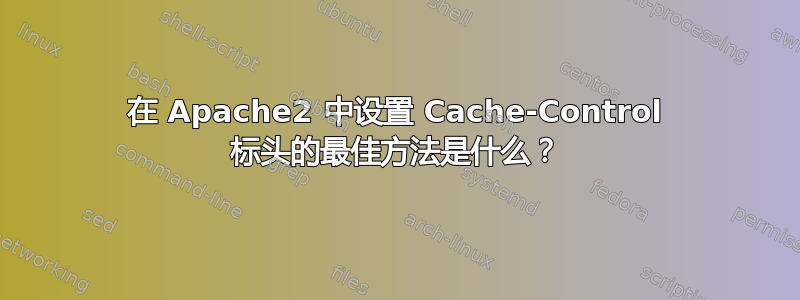 在 Apache2 中设置 Cache-Control 标头的最佳方法是什么？