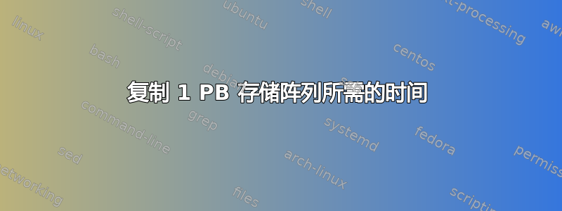 复制 1 PB 存储阵列所需的时间