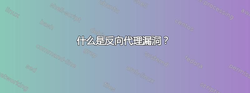 什么是反向代理漏洞？