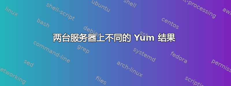 两台服务器上不同的 Yum 结果