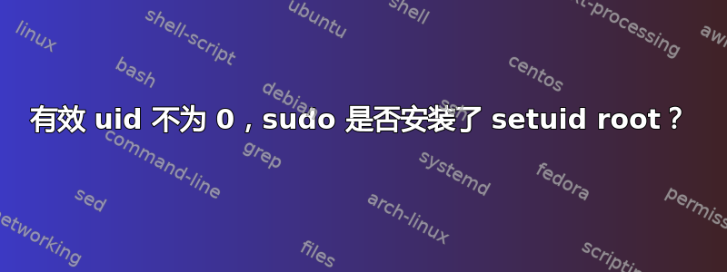 有效 uid 不为 0，sudo 是否安装了 setuid root？