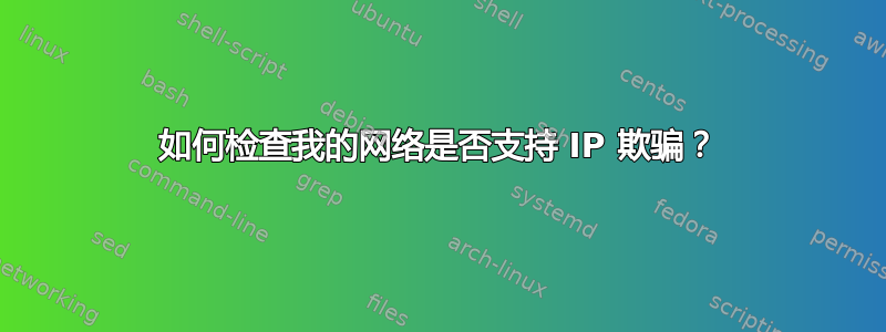 如何检查我的网络是否支持 IP 欺骗？