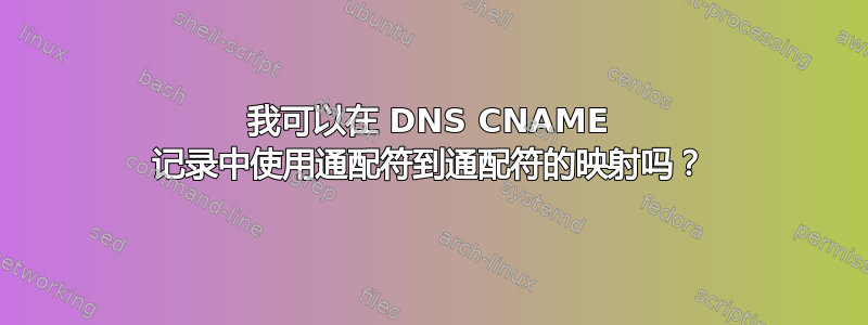 我可以在 DNS CNAME 记录中使用通配符到通配符的映射吗？