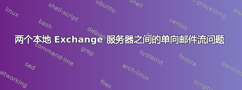 两个本地 Exchange 服务器之间的单向邮件流问题