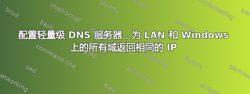 配置轻量级 DNS 服务器，为 LAN 和 Windows 上的所有域返回相同的 IP