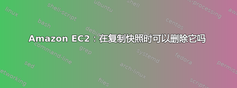 Amazon EC2：在复制快照时可以删除它吗