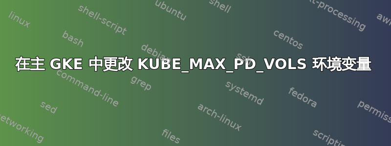 在主 GKE 中更改 KUBE_MAX_PD_VOLS 环境变量