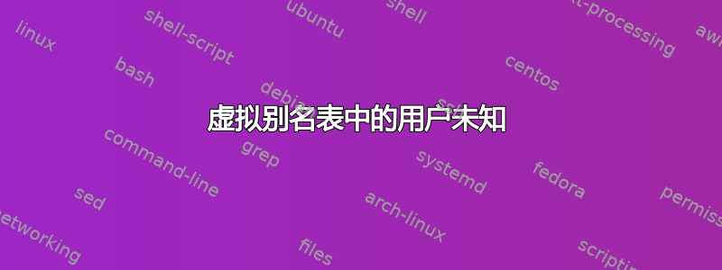 虚拟别名表中的用户未知