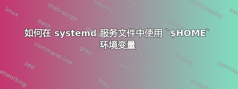 如何在 systemd 服务文件中使用 `$HOME` 环境变量