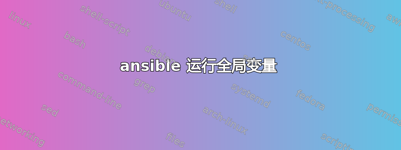 ansible 运行全局变量