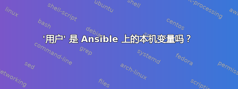 '用户' 是 Ansible 上的本机变量吗？