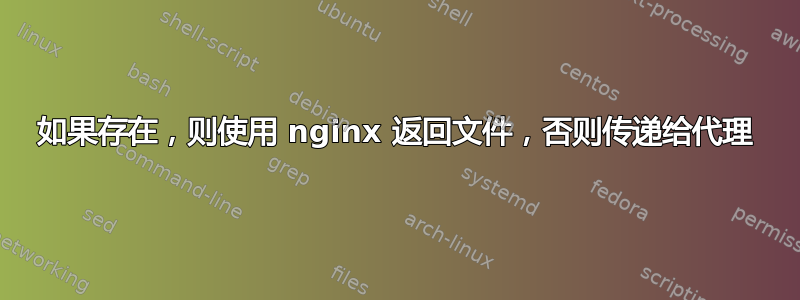 如果存在，则使用 nginx 返回文件，否则传递给代理