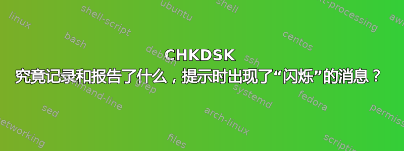 CHKDSK 究竟记录和报告了什么，提示时出现了“闪烁”的消息？