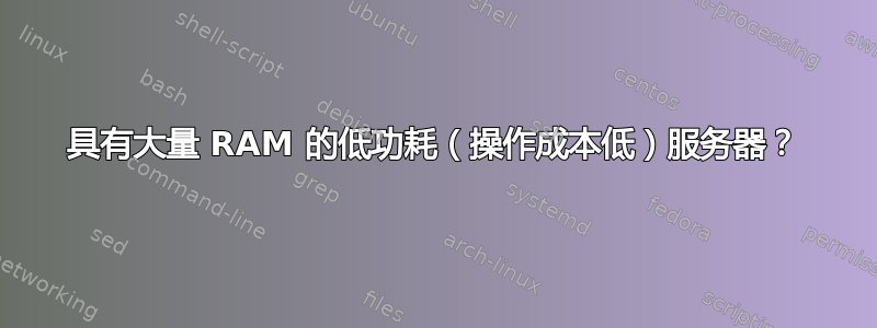 具有大量 RAM 的低功耗（操作成本低）服务器？