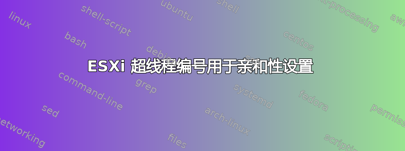 ESXi 超线程编号用于亲和性设置