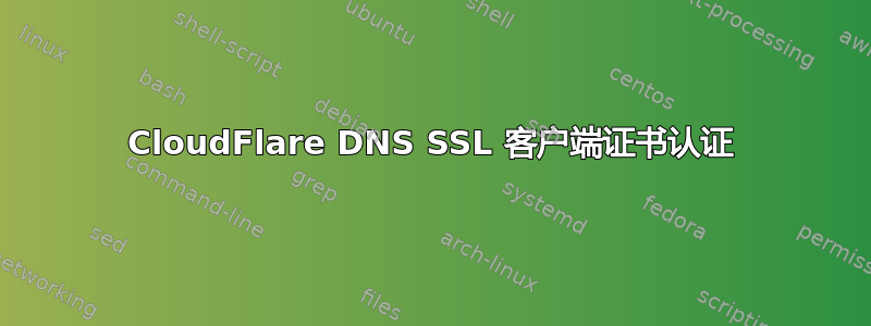 CloudFlare DNS SSL 客户端证书认证