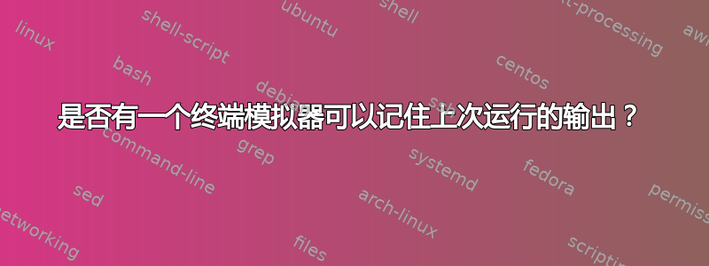 是否有一个终端模拟器可以记住上次运行的输出？