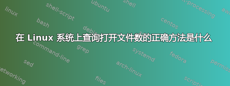 在 Linux 系统上查询打开文件数的正确方法是什么