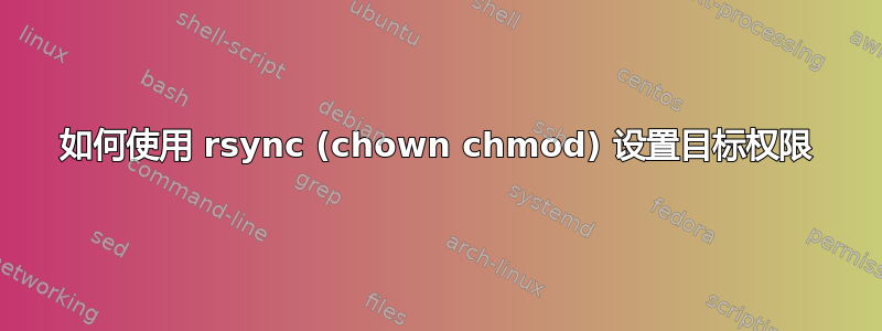 如何使用 rsync (chown chmod) 设置目标权限