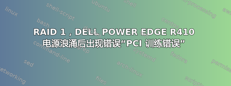 RAID 1，DELL POWER EDGE R410 电源浪涌后出现错误“PCI 训练错误”