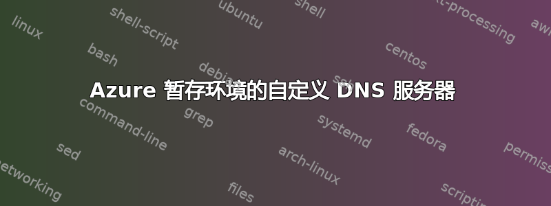 Azure 暂存环境的自定义 DNS 服务器