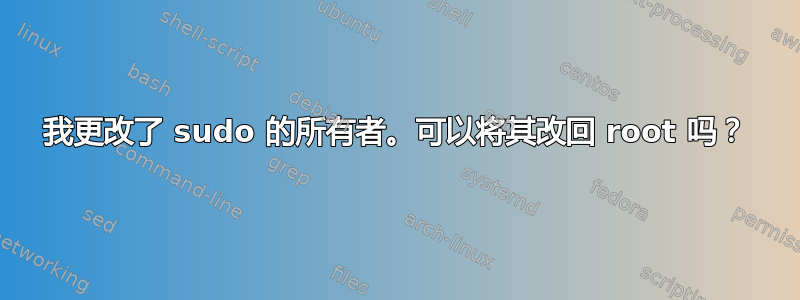 我更改了 sudo 的所有者。可以将其改回 root 吗？