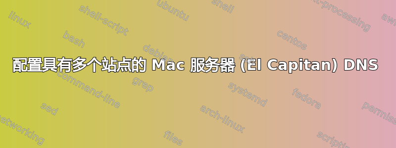 配置具有多个站点的 Mac 服务器 (El Capitan) DNS