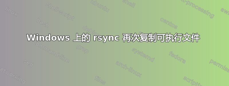 Windows 上的 rsync 再次复制可执行文件