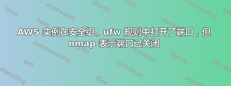 AWS 实例在安全组、ufw 规则中打开了端口，但 nmap 表示端口已关闭