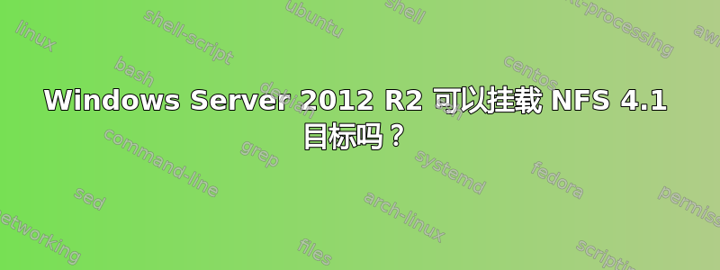 Windows Server 2012 R2 可以挂载 NFS 4.1 目标吗？