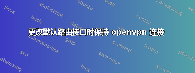 更改默认路由接口时保持 openvpn 连接