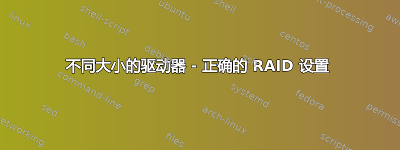 不同大小的驱动器 - 正确的 RAID 设置