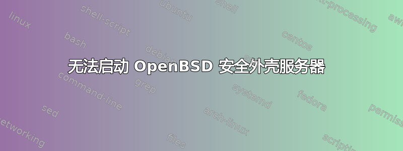 无法启动 OpenBSD 安全外壳服务器 